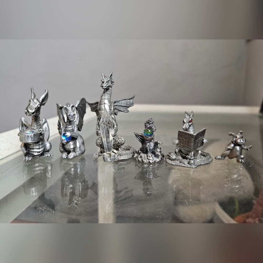 RARE Myth & Magic Pewter Dragons